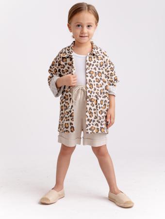 Unisex Leopar Müslin Ceket