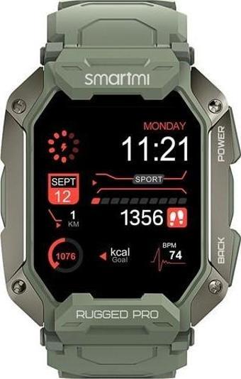 Smartmi Rugged Pro Akıllı Saat Yeşil (Tansiyon Ölçme, Bluetooth Arama, Hoparlör)
