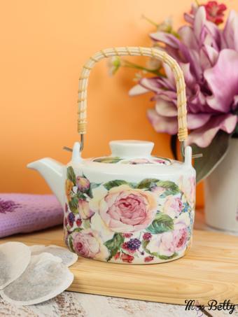 Rose Deluxe Hasır Saplı Demlik