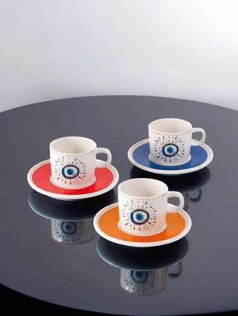 Güral Porselen Acem 6'lı Çay Tabağı Seti