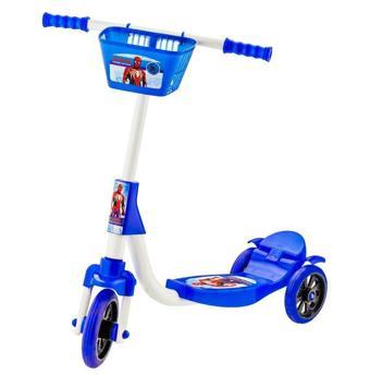 ÜÇ TEKERLEKLİ MANUEL 3 KADEMELİ SPİDER DESENLİ MAVİ SCOOTER