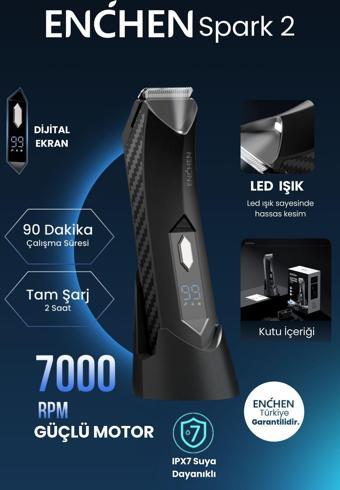 Enchen Spark 2 Led Işıklı Şarjlı Çok Fonksiyonlu Saç Ve Tıraş Makinesi