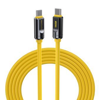 Aohi The Future Adonis USB-C to USB-C 1m PD 3.1 120Gbps 240W 8K Süper Hızlı Şarj/Data Kablosu, Sarı