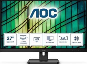 AOC 27E2QAE 27" 75Hz 4Ms VGA+HDMI+DP FullHD Adaptive-Sync IPS Vesa Monitör