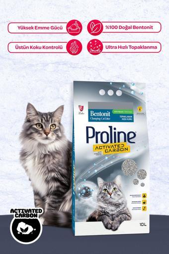 Proline Aktif Karbonlu Topaklanan Doğal Kedi Kumu 10 Lt