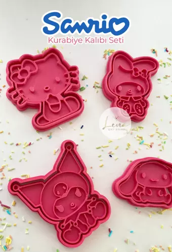 Sanrio Hello Kitty Kuromi My Melody Cinnamoroll Kurabiye Şeker Kalıbı Ve Hamur Şekillendirici (Set)