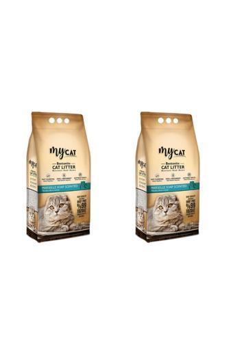 My Cat Mycat (10 Lt) Topaklanan Bentonit Kedi Kumu Marsilya Sabun Kokulu (Kalın Tane) (2 Adet)