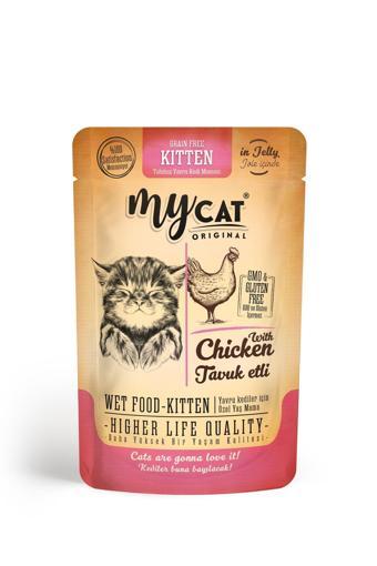 My Cat Mycat Tavuk Etli Kıtten Pouch Yaş Mama 85Gr ( X10 Adet)