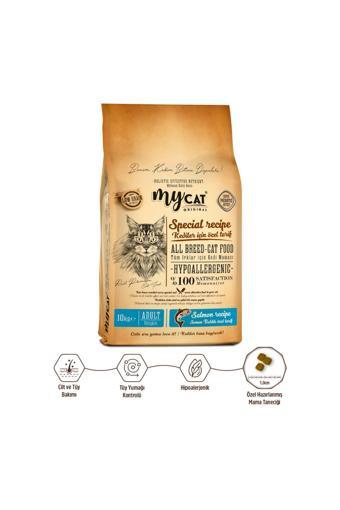 My Cat Mycat Original Az Tahıllı Hypoallergenic Skin Care Somon Balıklı Kedi Maması (10Kg)