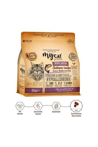 My Cat Mycat Az Tahıllı Somon Balıklı Diyet & Kısır Kedi Maması 2Kg