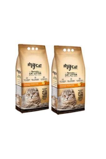 My Cat Mycat Portakal Kokulu Topaklaşan Ince Taneli Bentonit Kedi Kumu 10 Lt X 2 Adet