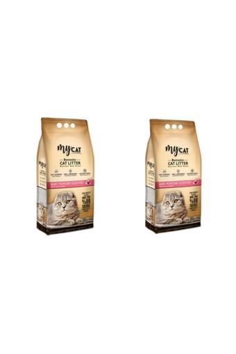 My Cat Mycat (10 Lt) Topaklanan Bentonit Kedi Kumu Pudra Kokulu (İnce Tane) (2 Adet)