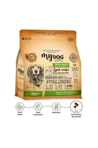 Mydog Orıgınal Az Tahıllı Kuzu Etli Küçük Ve Orta Irklar Için Köpek Maması 3Kg