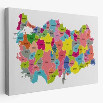 Eğitici Türkiye Haritası, Harita Dekoratif Kanvas Tablo, Duvar Dekoru 3108