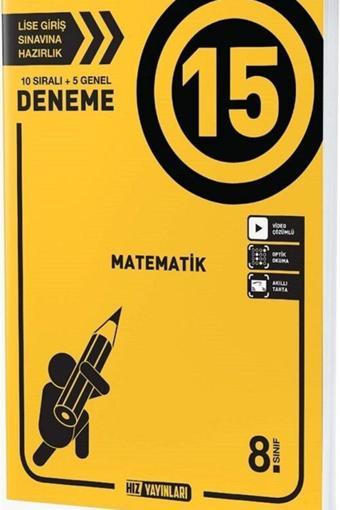 HIZ 8. SNF MATEMATİK DENEME 15 Lİ - Hız Yayınları