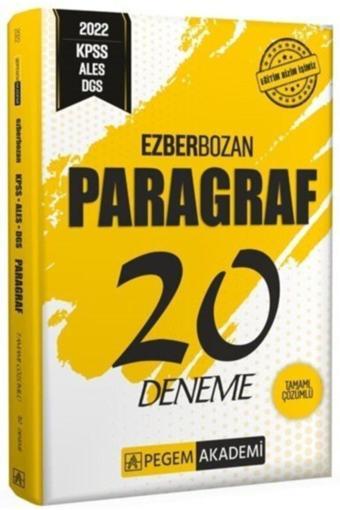Pegem KPSS ALES DGS Ezberbozan Paragraf 20 Deneme - Pegem Akademi Yayıncılık