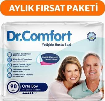 Dr.Comfort Yetişkin Bel Bağlamalı Hasta Bezi Medium 30'Lu 3 Paket 90 Adet