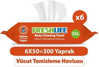 Freshlife Vücut Temizleme Havlusu 6X50 (300 Yaprak)