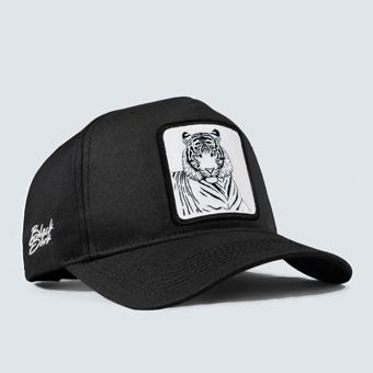 Black Börk Siyah Bengal Kaplanı Trucker Hip Hop Kids Benchsiz Şapka