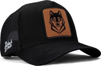 Black Börk V1 Kurt Logolu Siyah Trucker Şapka