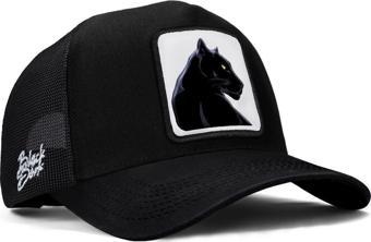 Black Börk V1 Trucker Panter - 1Bs Kod Logolu Unisex Siyah Şapka (Cap)