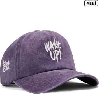 Black Börk Vintage (Eskitme) Baseball Unisex Wake Up Mor Şapka (Cap)