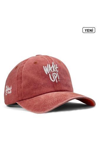 Black Börk Vintage (Eskitme) Baseball Unisex Wake Up Turuncu Şapka (Cap)