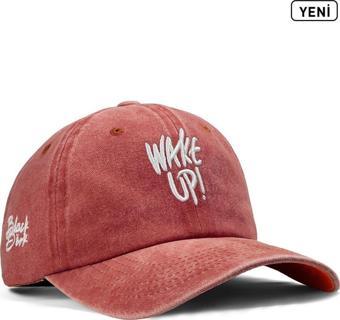 Black Börk Vintage (Eskitme) Baseball Unisex Wake Up Turuncu Şapka (Cap)