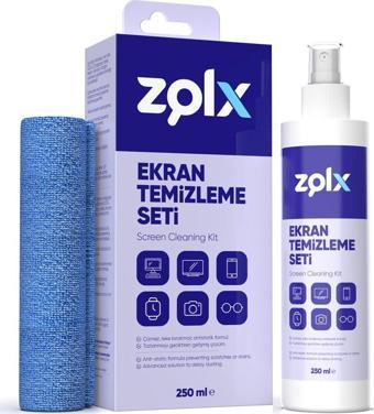 Zolx Ekran Temizleme Seti 250 ml (Mikrofiber Bez)