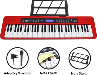 Jwin CTK-3000 RD 61 Tuş Hassasiyetli Org-Kırmızı(5 Oktav)