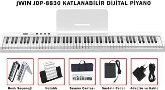 Jwin Jdp-8830 Katlanabilir  Bluetooth + Şarjlı Piyano(Beyaz)