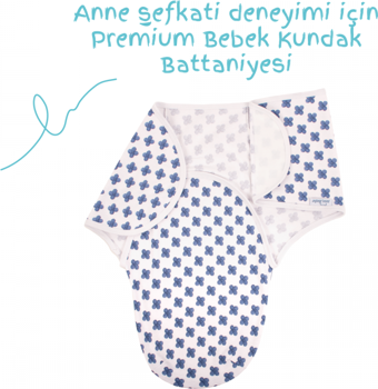 Sevi Bebe İnterlok Bebe Kundak Mavi Çiçek