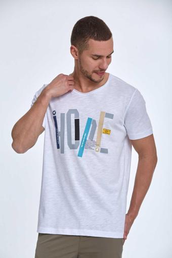 Hope Baskılı Erkek Tişört Beyaz