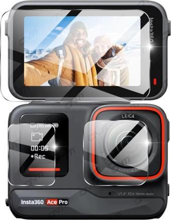 Insta360 Ace Pro/Ace Pro 2 Aksiyon Kamera Uyumlu Ekran koruyucu Nano Jelatin Seti
