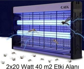 Cata Ct-9401 Sinek Öldürücü Armatür 2X20 Watt 40M Etki Alanı Ip20 Sinek Kovucu Öldürücü Cihaz (Parla)