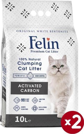 Aktif Karbonlu Topaklanan Ince Taneli Kedi Kumu 10lx2