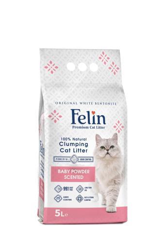Bebek Pudrası Kokulu Topaklanan Ince Taneli Kedi Kumu 5 Lt