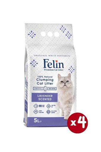 Lavanta Kokulu Topaklanan Ince Taneli Kedi Kumu 5lx4