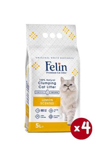 Limon Kokulu Topaklanan Ince Taneli Kedi Kumu 5lx4