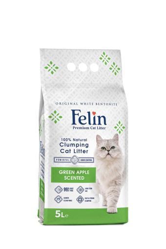 Yeşil Elma Kokulu Topaklanan Ince Taneli Kedi Kumu 5 Lt