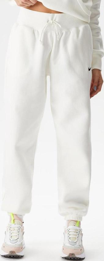 Nike Sportswear Phoenix Fleece High Rise Oversized Şardonlu Büyük Beden Yüksek Bel Kadın Eşofman Altı Açık Krem
