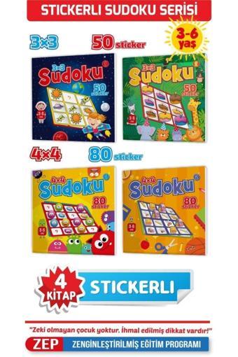 Yükselen Zeka Yayınları Yükselen Zeka 3-6 Yaş Stickerlı Sudoku Seti (4 Kitap) - Yükselen Zeka Yayınları