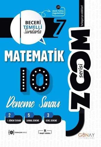 7. Sınıf Zoom Serisi 10lu Matematik Denemeleri - Günay Yayıncılık