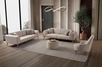 Edsy Home Rebull 3+3+1 Koltuk Takımı Sütlü Kahve