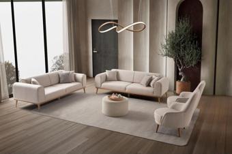 Edsy Home Rebull 3+3+1+1  Koltuk Takımı Sütlü Kahve