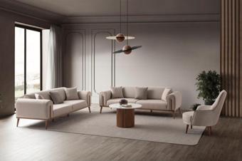 Edsy Home Riva 3+3+1 Koltuk Takımı Sütlü Kahve