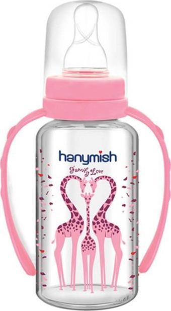 Hanymısh Kulplu Cam Biberon 125 Ml No:1 (0-6 Ay) Pembe