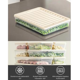 bigmate BGMT2525 4'lü Şeffaf Saklama Kabı 4x2,5 Lt Mikrodalga Buzdolabı ve Dondurucu Uyumlu Düzenleyici