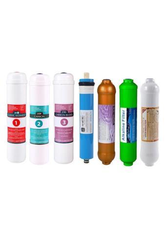 Kapalı Kasa Su Arıtma Cihazı Filtresi - Inline 7 Aşamalı Su Arıtma Filtre Seti -gold- Alkali