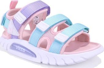 Vicco Cube 332F25Y212 Gri Pudra Ortopedik Günlük Kız Çocuk Spor Sandalet